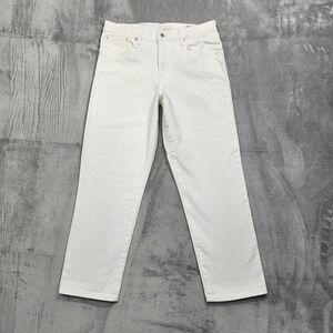 NEW‎ Ella Moss Jeans Womens 6/28 White High Rise Slim Straight Ankle Stretch